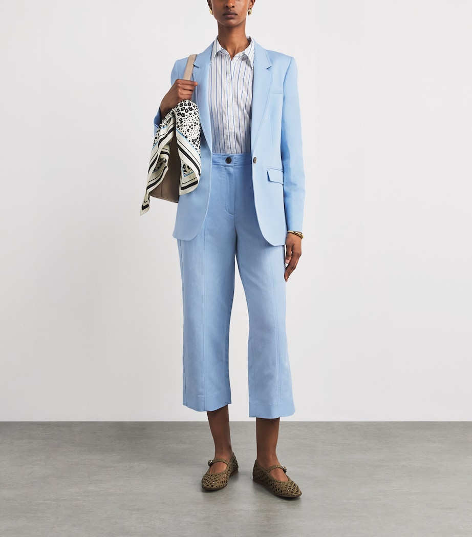 ME+EM Womens Sharp Shoulder Blazer Sky Blue Image 2
