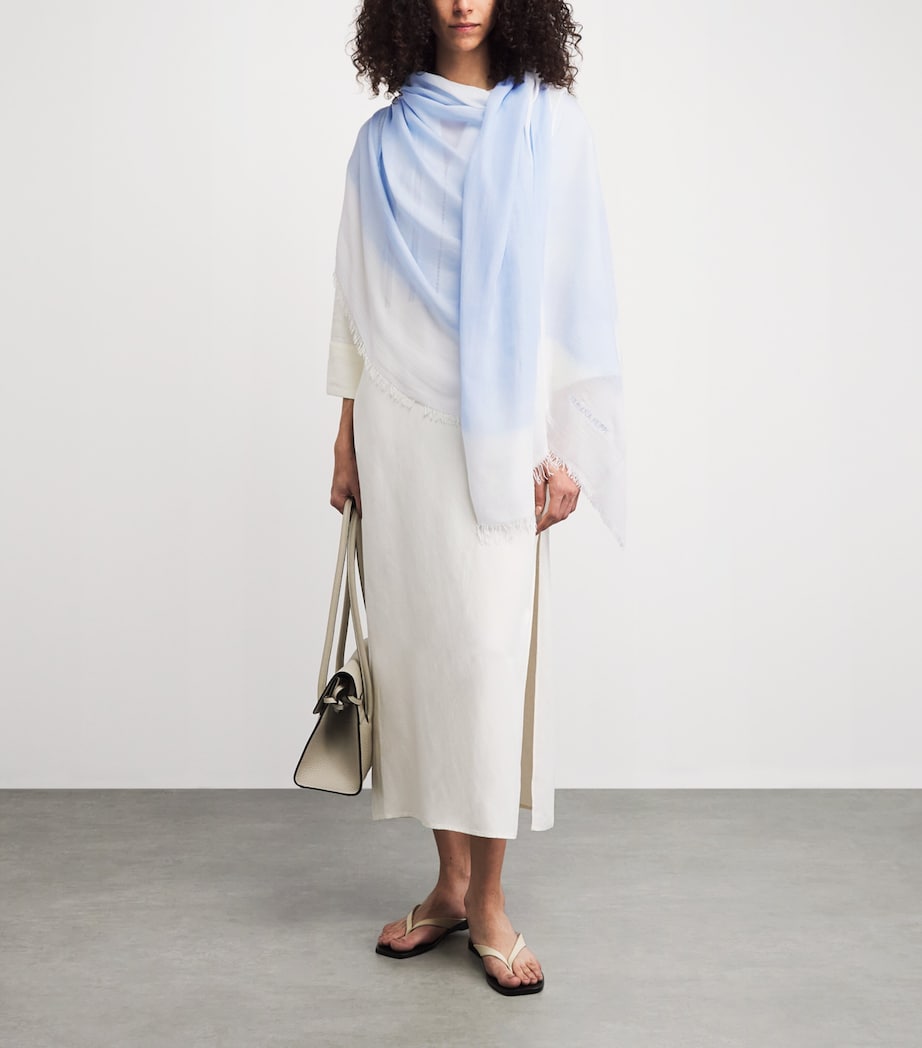 Fabiana Filippi Fringed Shawl Azzurro/burro Image 2