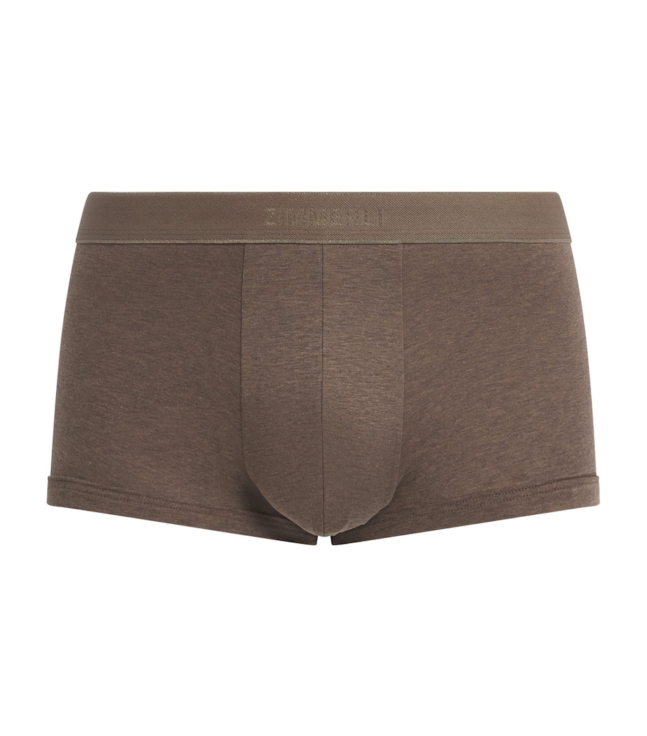 Zimmerli Mens Sea Island Cotton Boxer Briefs Brown Melange Image 1