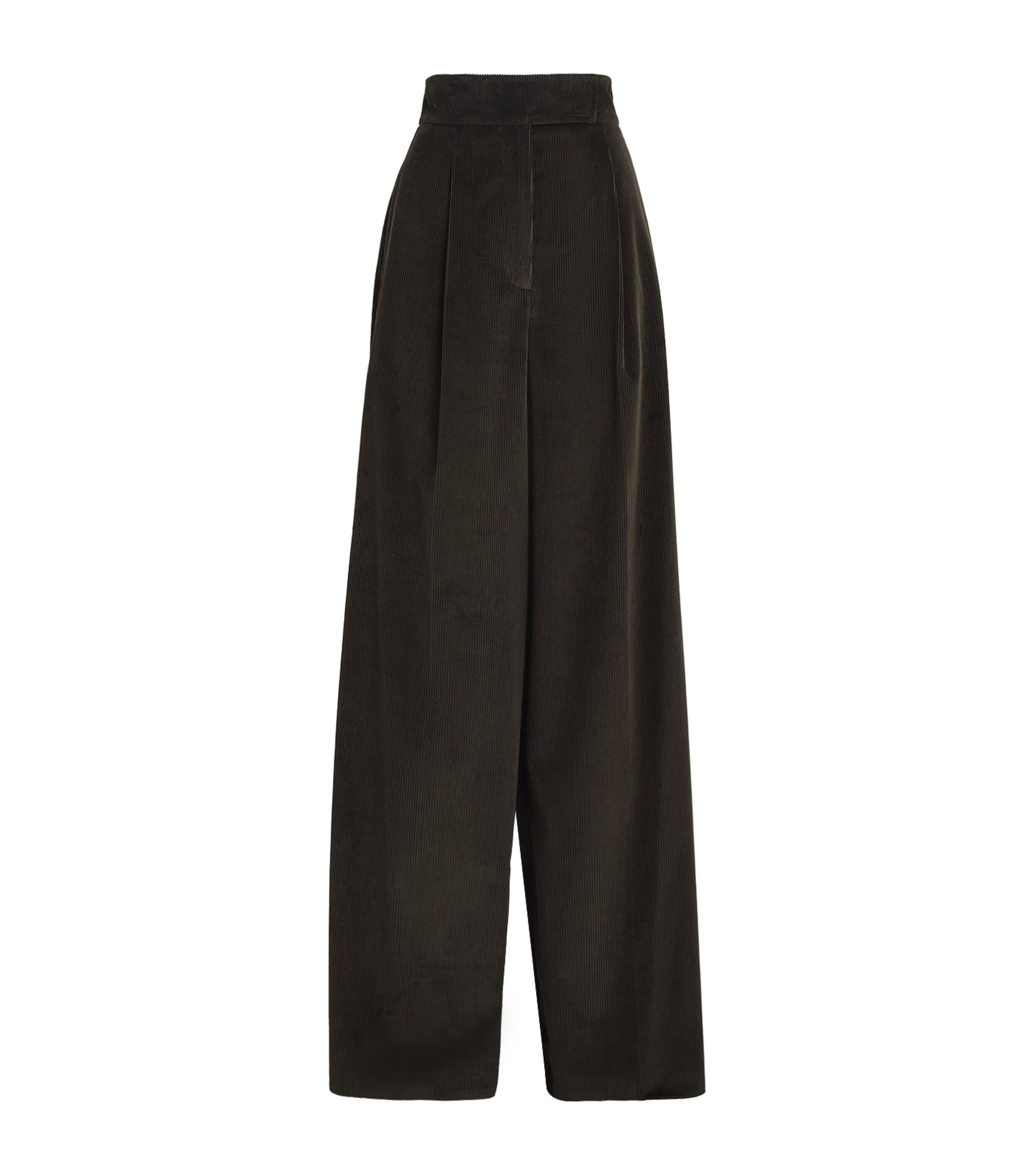 Max Mara Corduroy Wide-leg Trousers In Black
