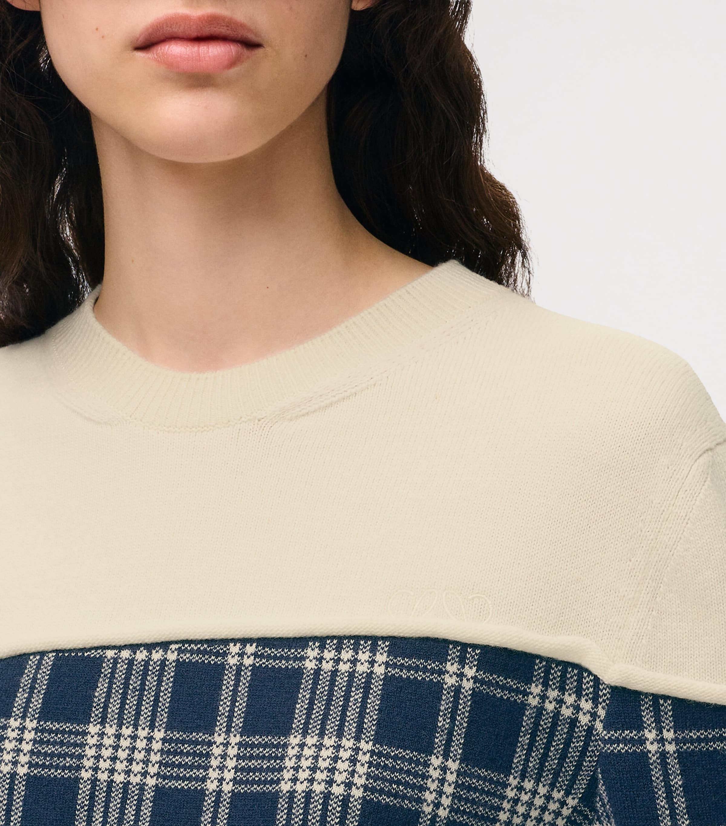 LOEWE Womens x Cosima Von Bonin Wool-Blend Patchwork Sweater White/multicolor Image 5