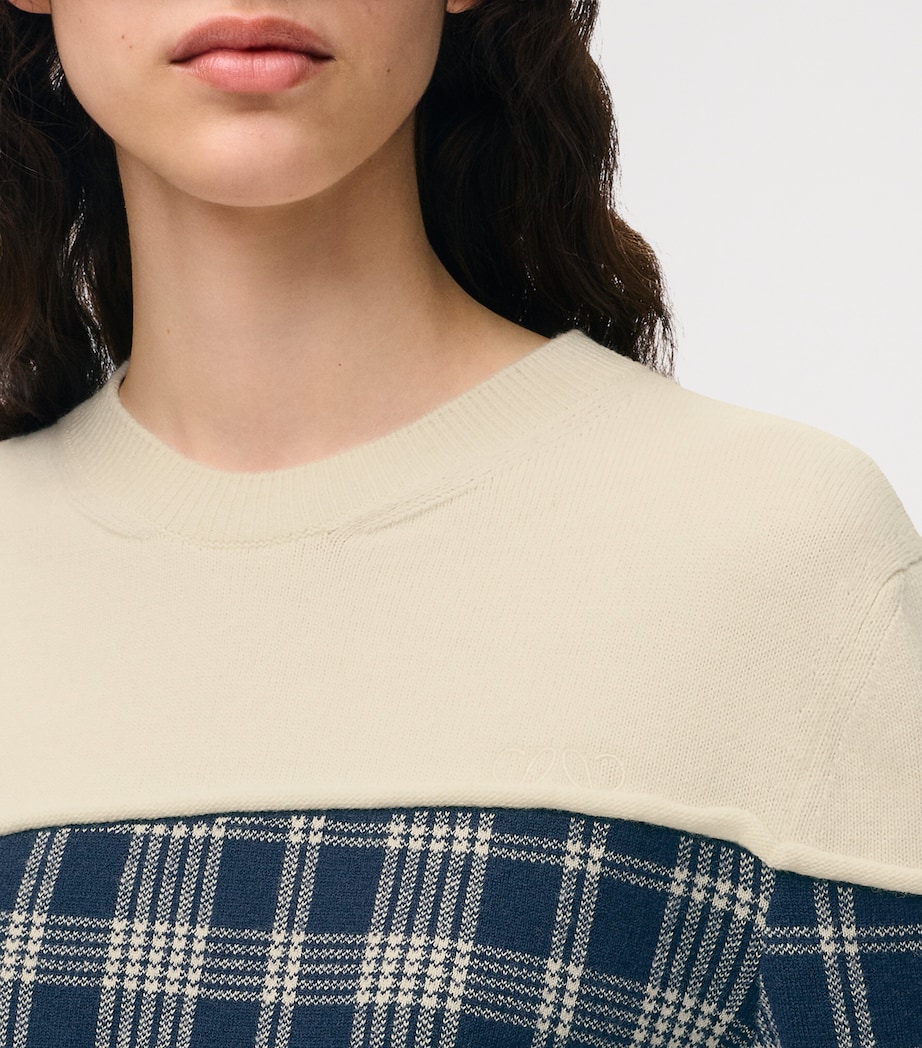 LOEWE Womens x Cosima Von Bonin Wool-Blend Patchwork Sweater White/multicolor Image 5