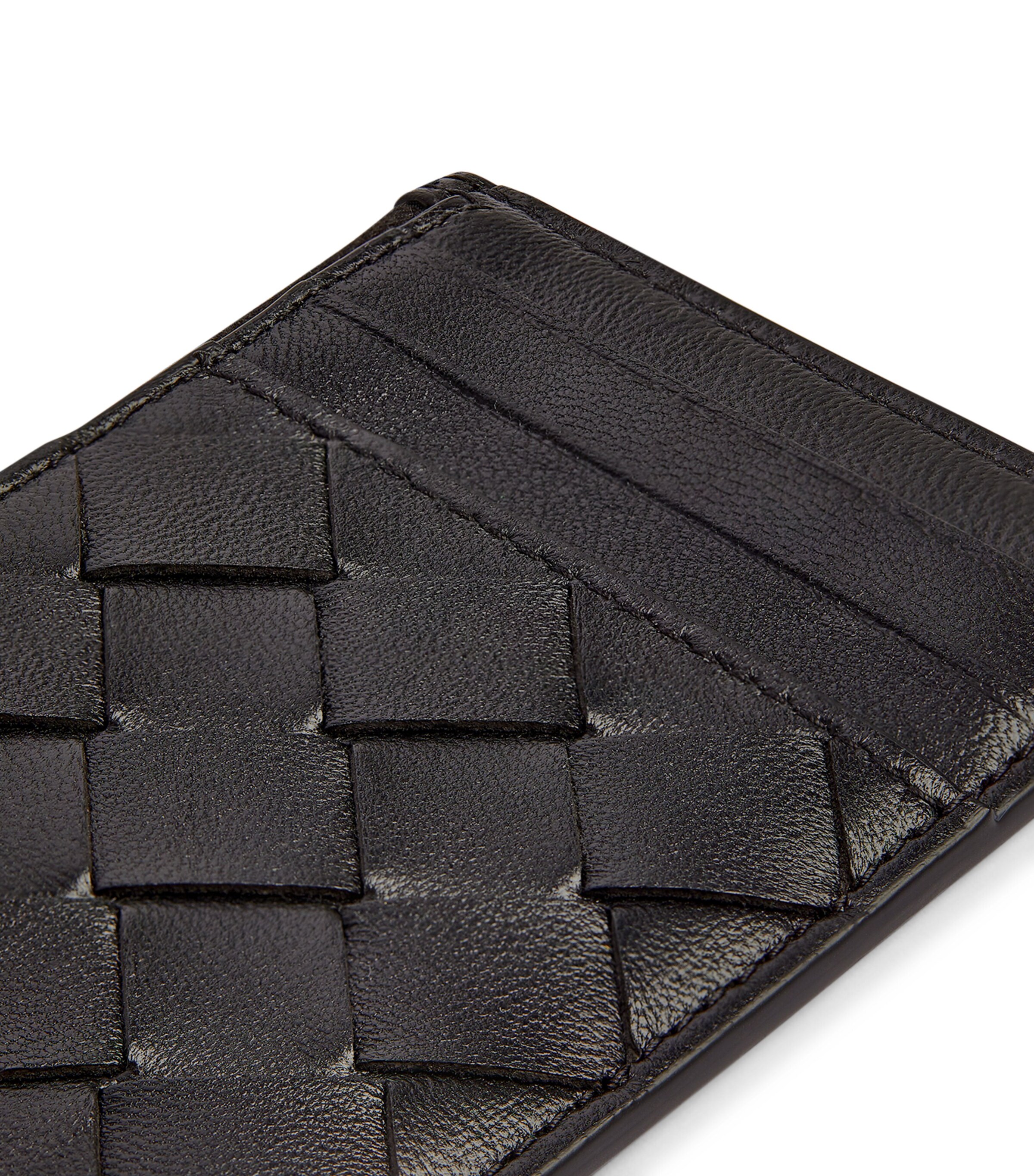 Leather Zipped Card Holder BLACK-GOLD Image 3