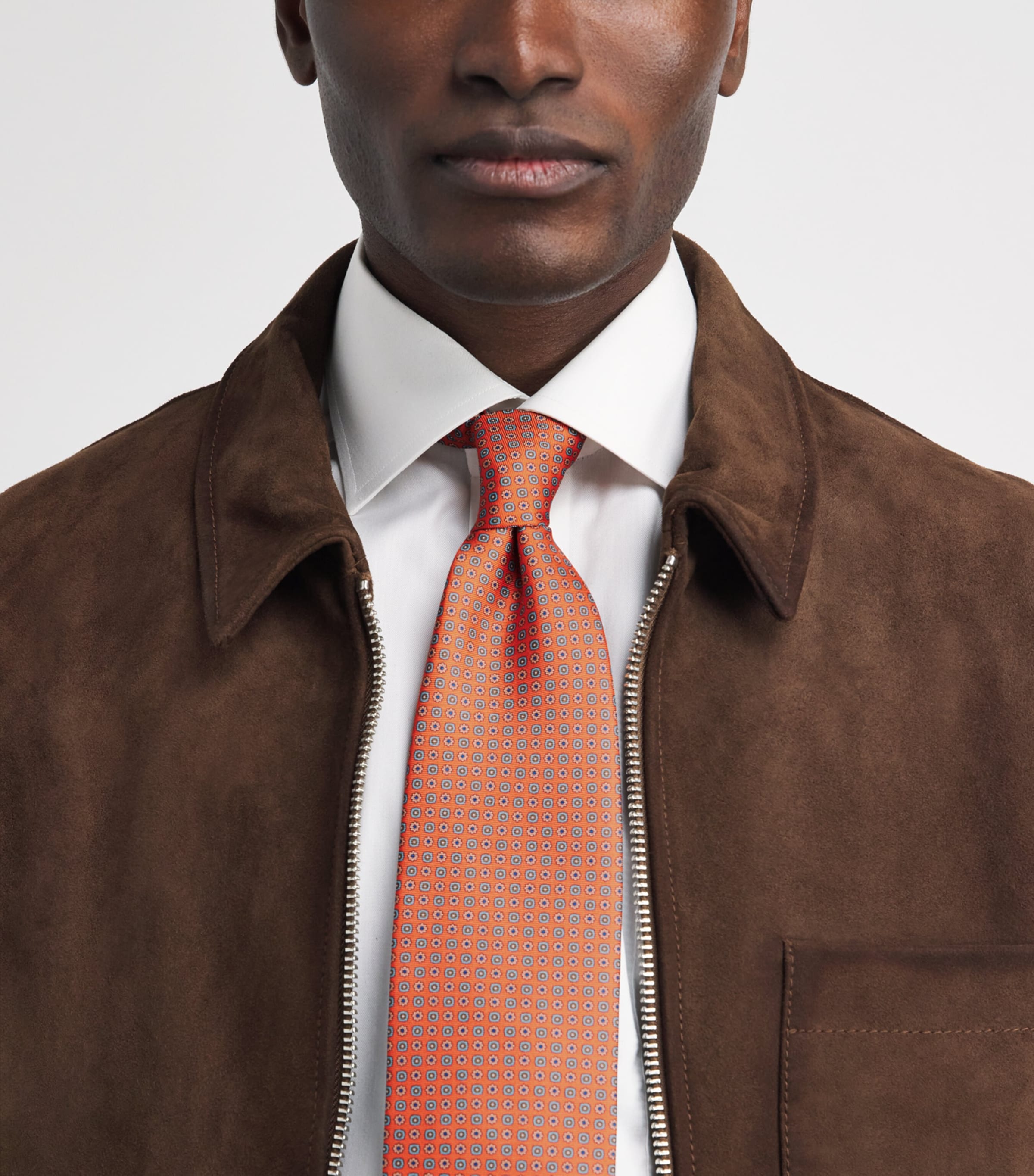 Eton Silk Floral Tie Orange Image 2