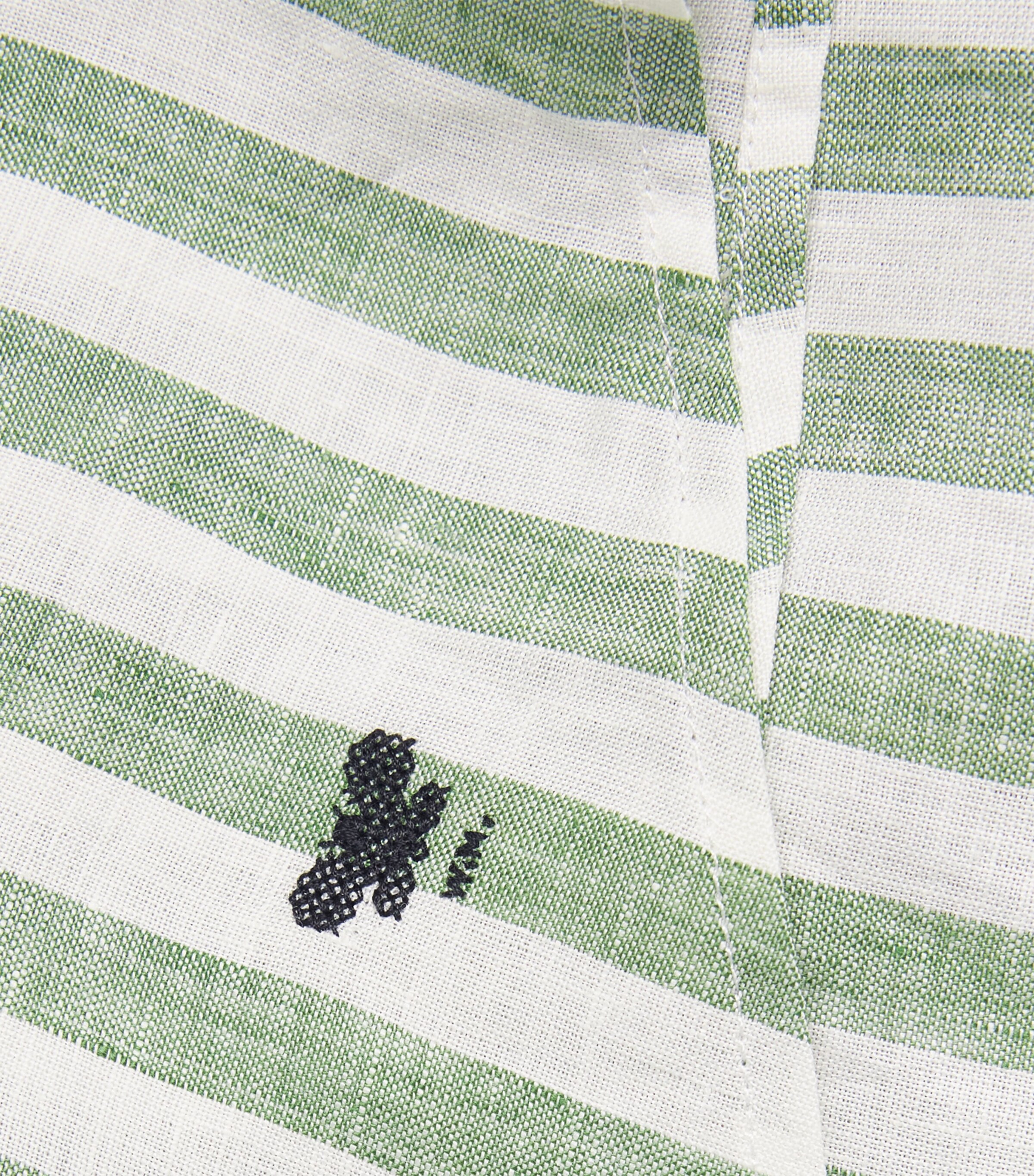 Weekend Max Mara Womens Linen Stripe Shirt Green Image 5