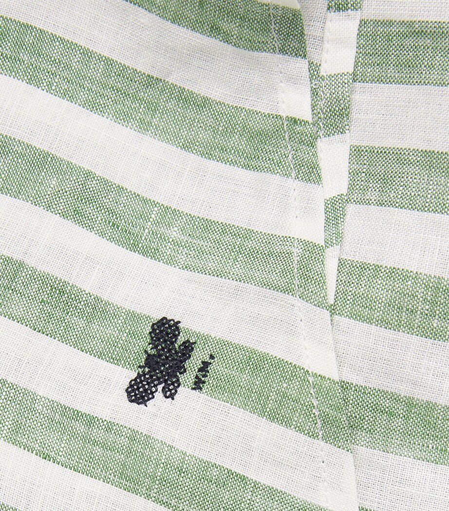 Weekend Max Mara Womens Linen Stripe Shirt Green Image 5