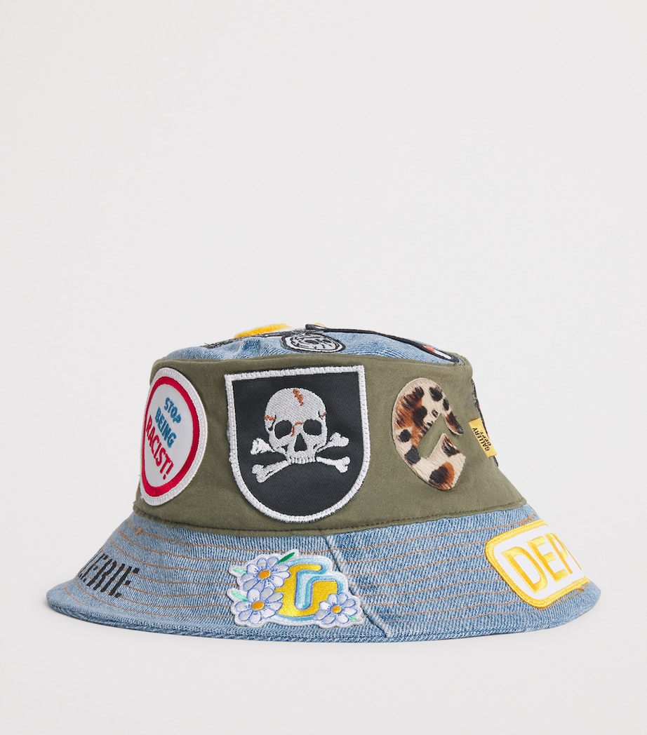Cotton Applique Bucket Hat VINTAGE DENIM/COTTON Image 3