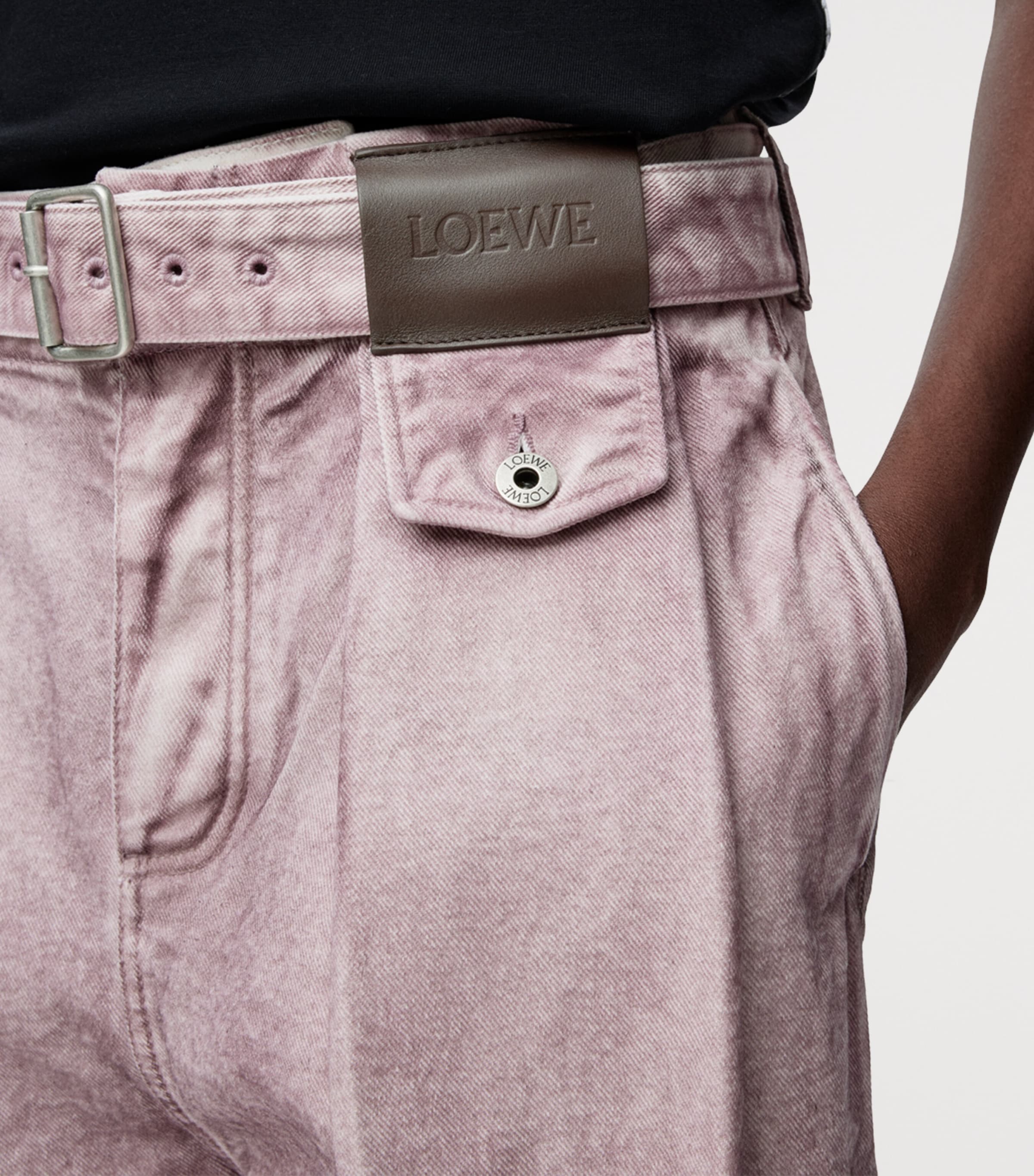 LOEWE Womens Straight Leg Jeans Pink Image 5