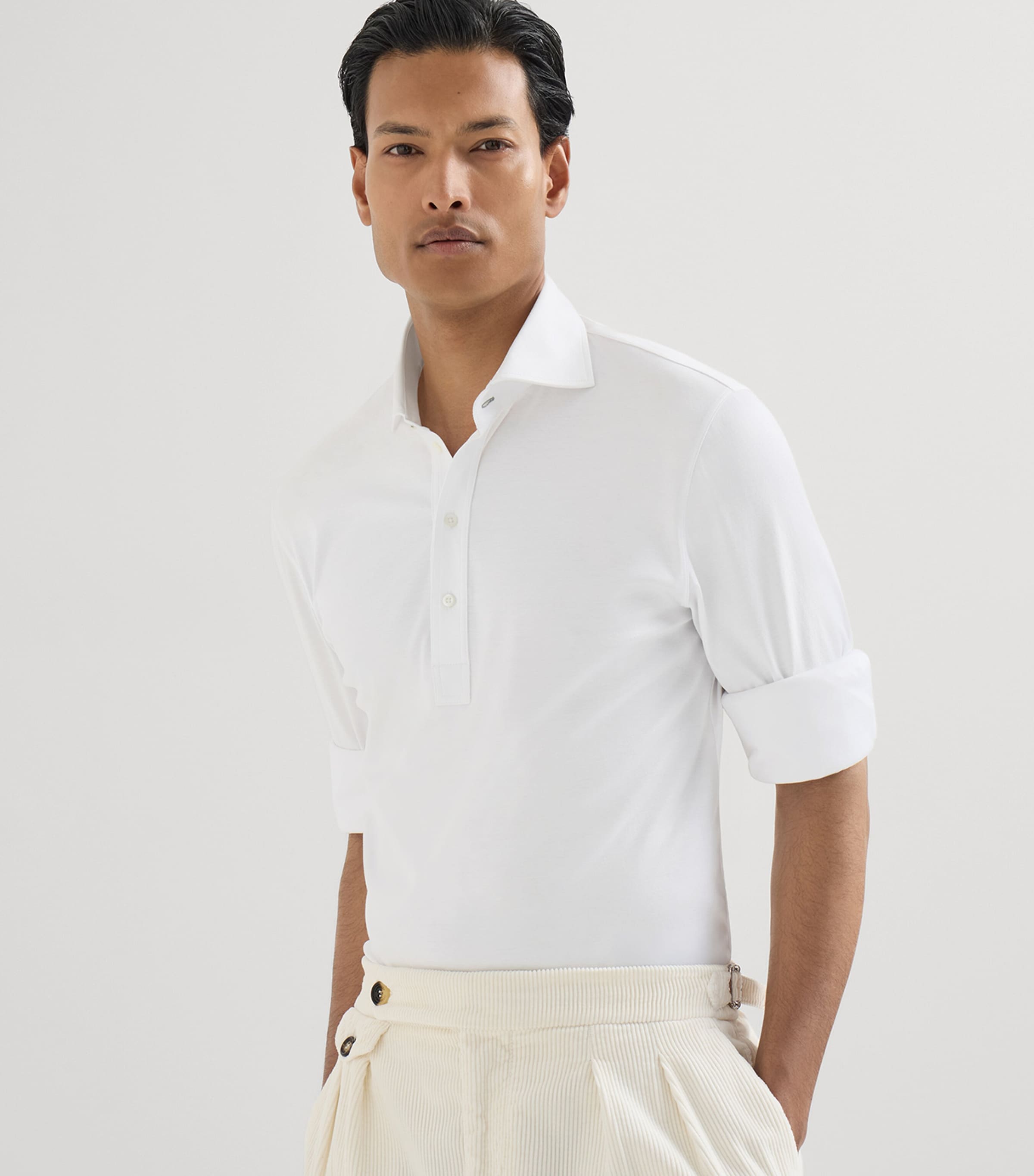 Brunello Cucinelli Mens Cotton Jersey Polo Shirt Image 2