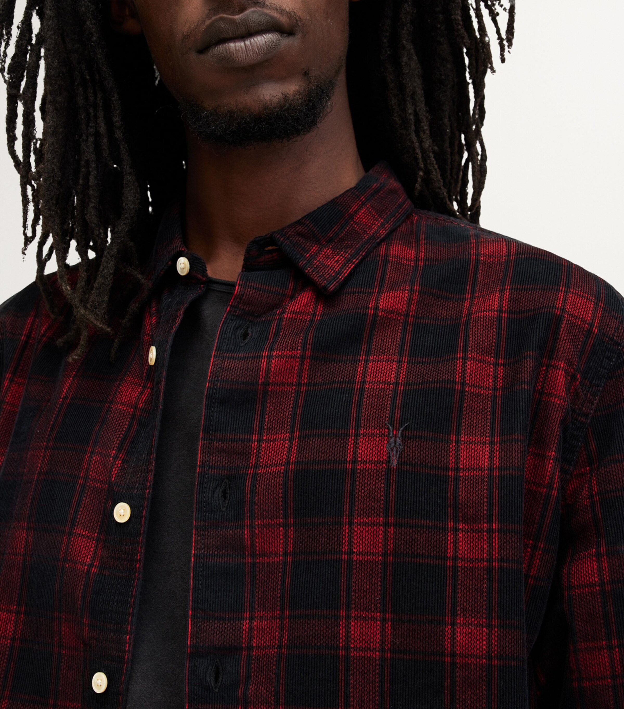 AllSaints Mens Manray Shirt Machine Blue Image 7