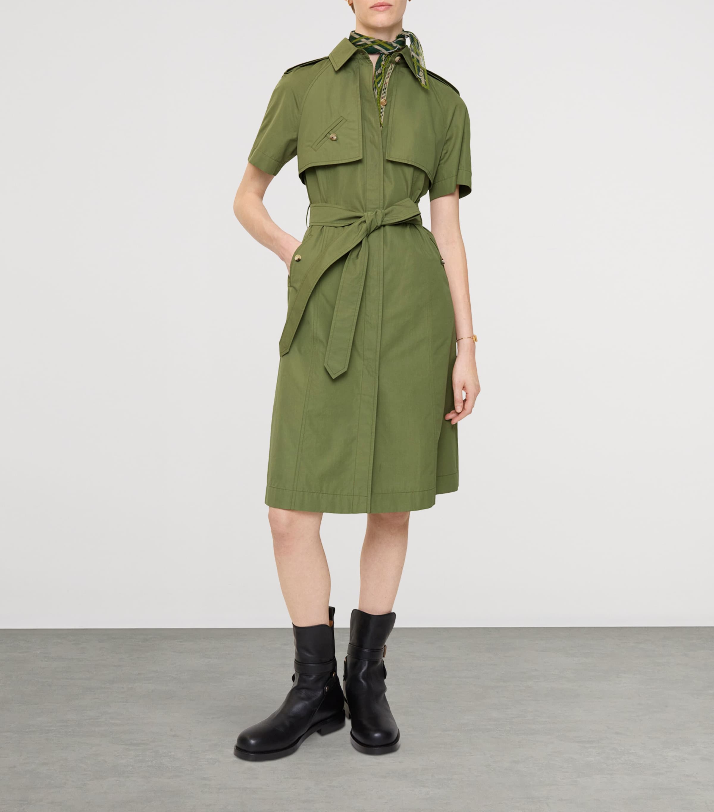 Cotton Poplin Midi Trench Dress PASTURE Image 2