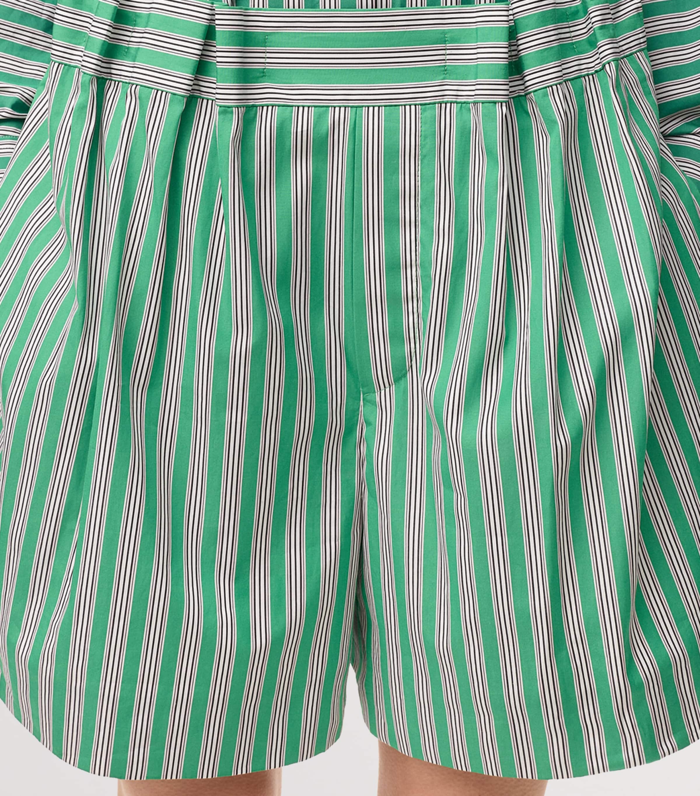LOEWE Womens Stripe Shorts Green/white Image 6