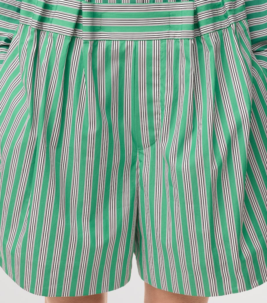 LOEWE Womens Stripe Shorts Green/white Image 6