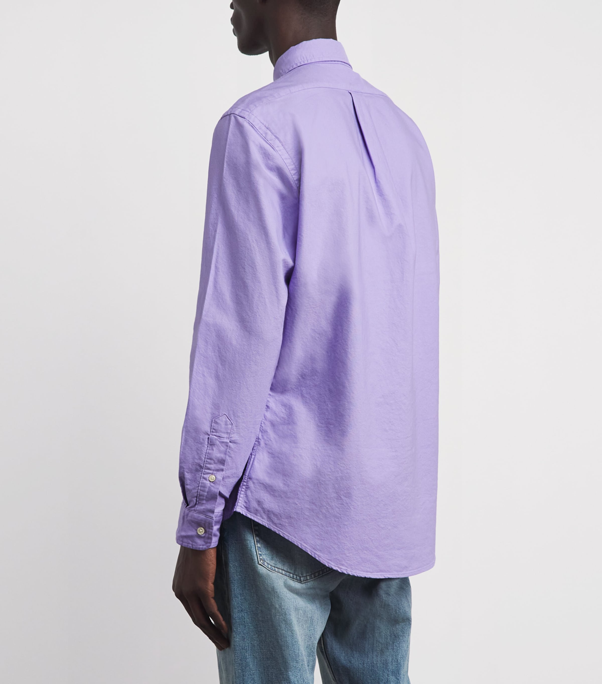 Polo Ralph Lauren Mens Cotton Garment-Dyed Oxford Shirt Powder Purple Image 5