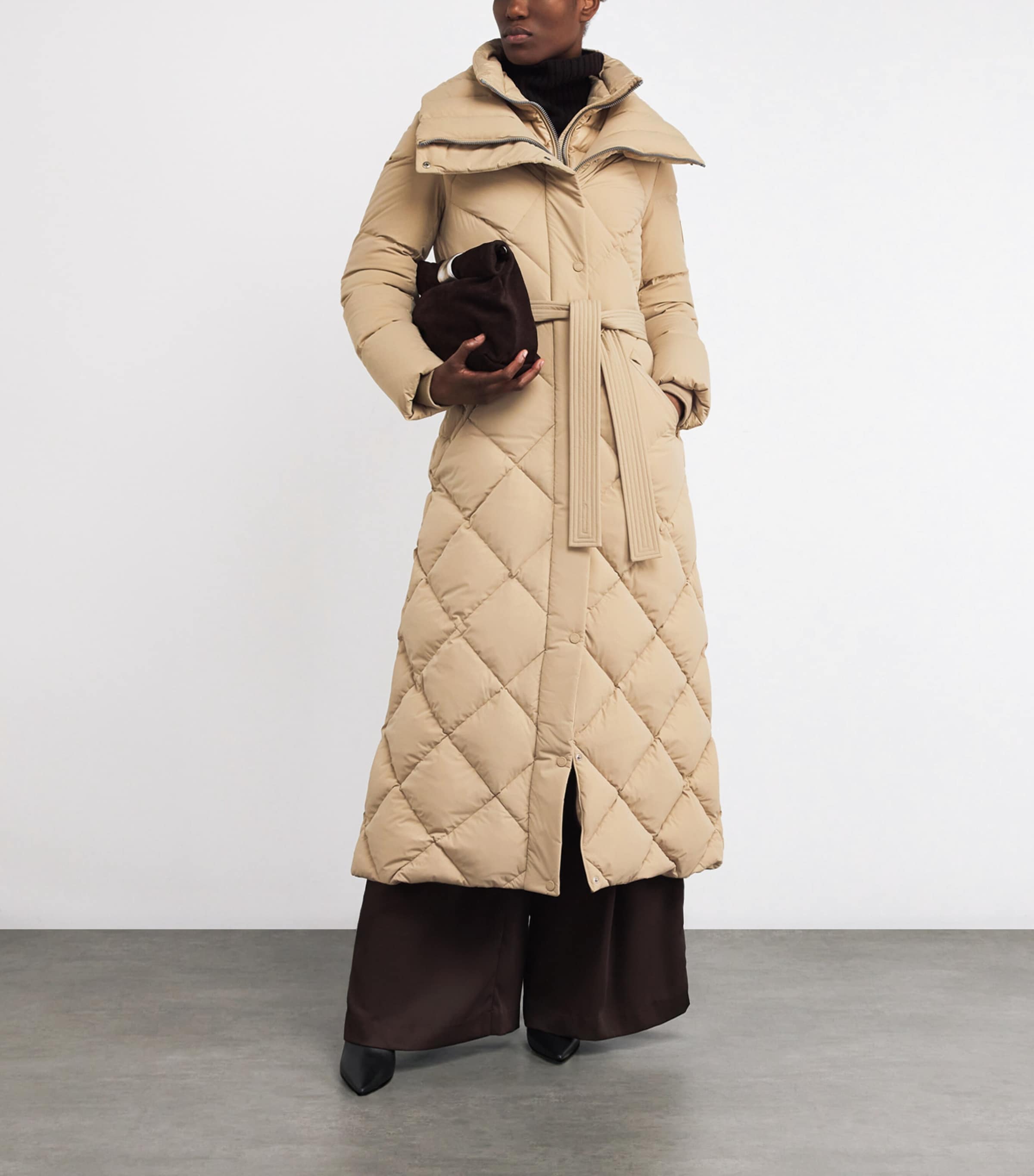 Quilted Layered Laurella Puffer Coat C0274 LIGHT CAMEL Image 2