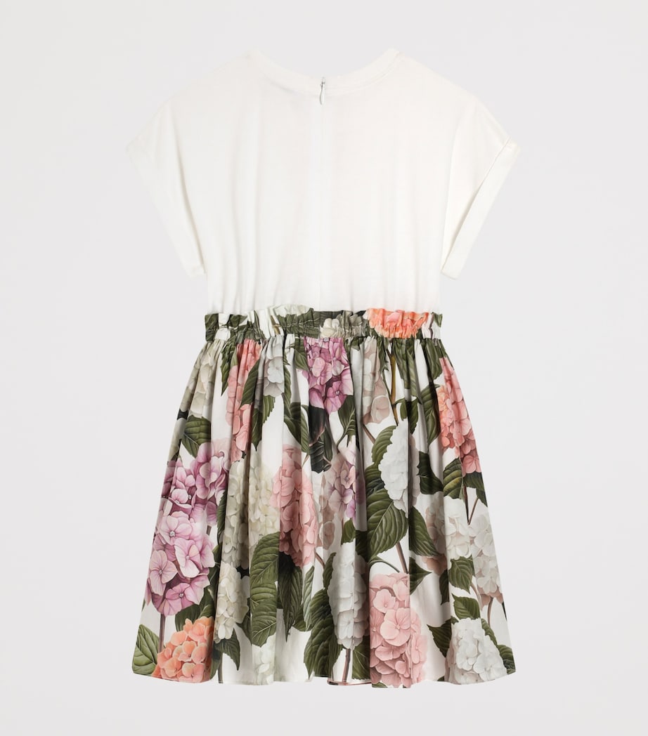 Dolce&Gabbana Kids Cotton Logo Floral Dress (8-12+ Years) Combined Colou Image 2