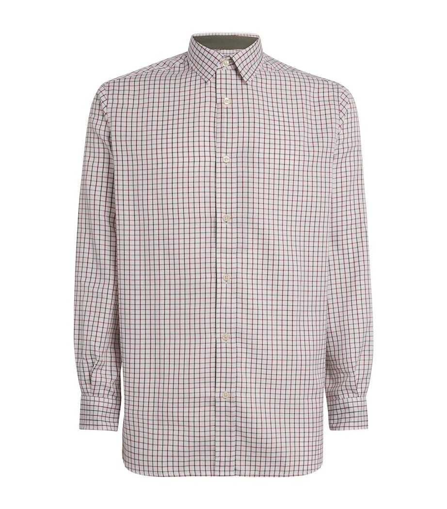 Twill Check Charlow Shirt 01D4:WHT+GREEN CHCK Image 1