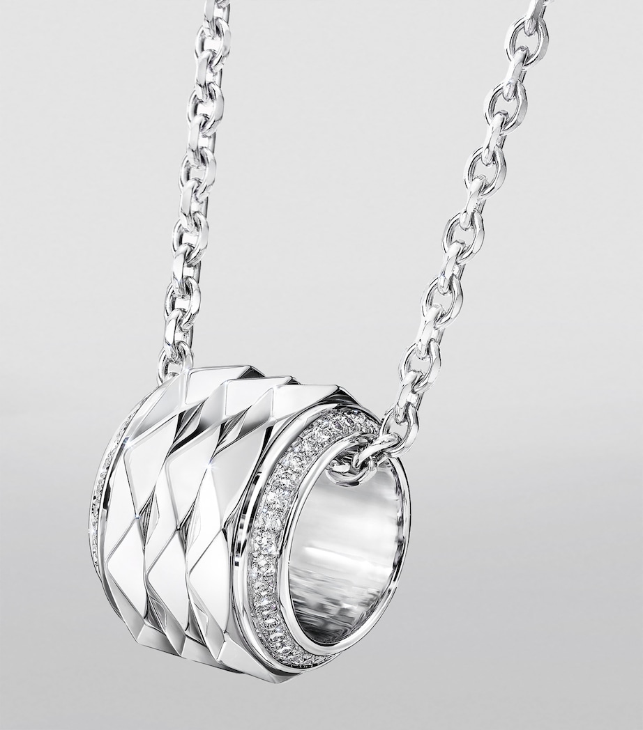 White Gold and Diamond LG Signature Pendant Necklace WHITE GOLD Image 3