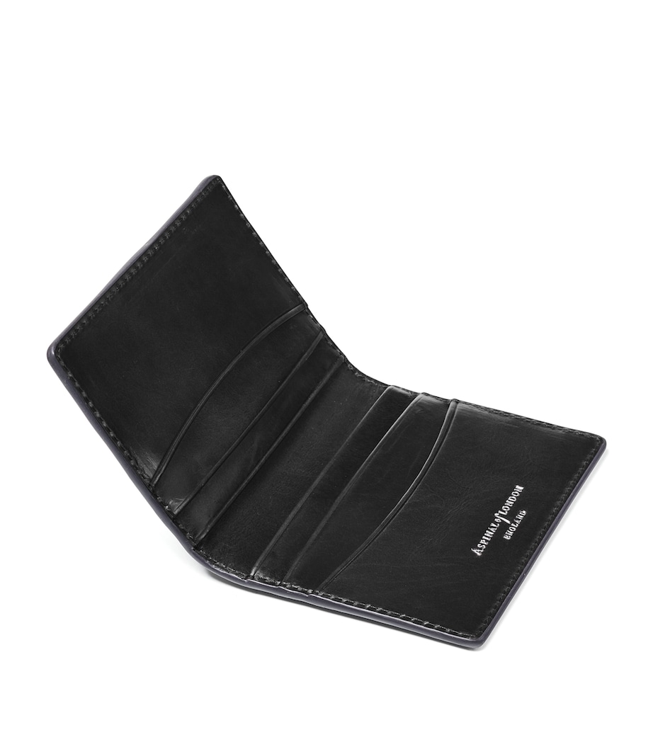 Leather Double Fold Card Holder BLACK Image 2