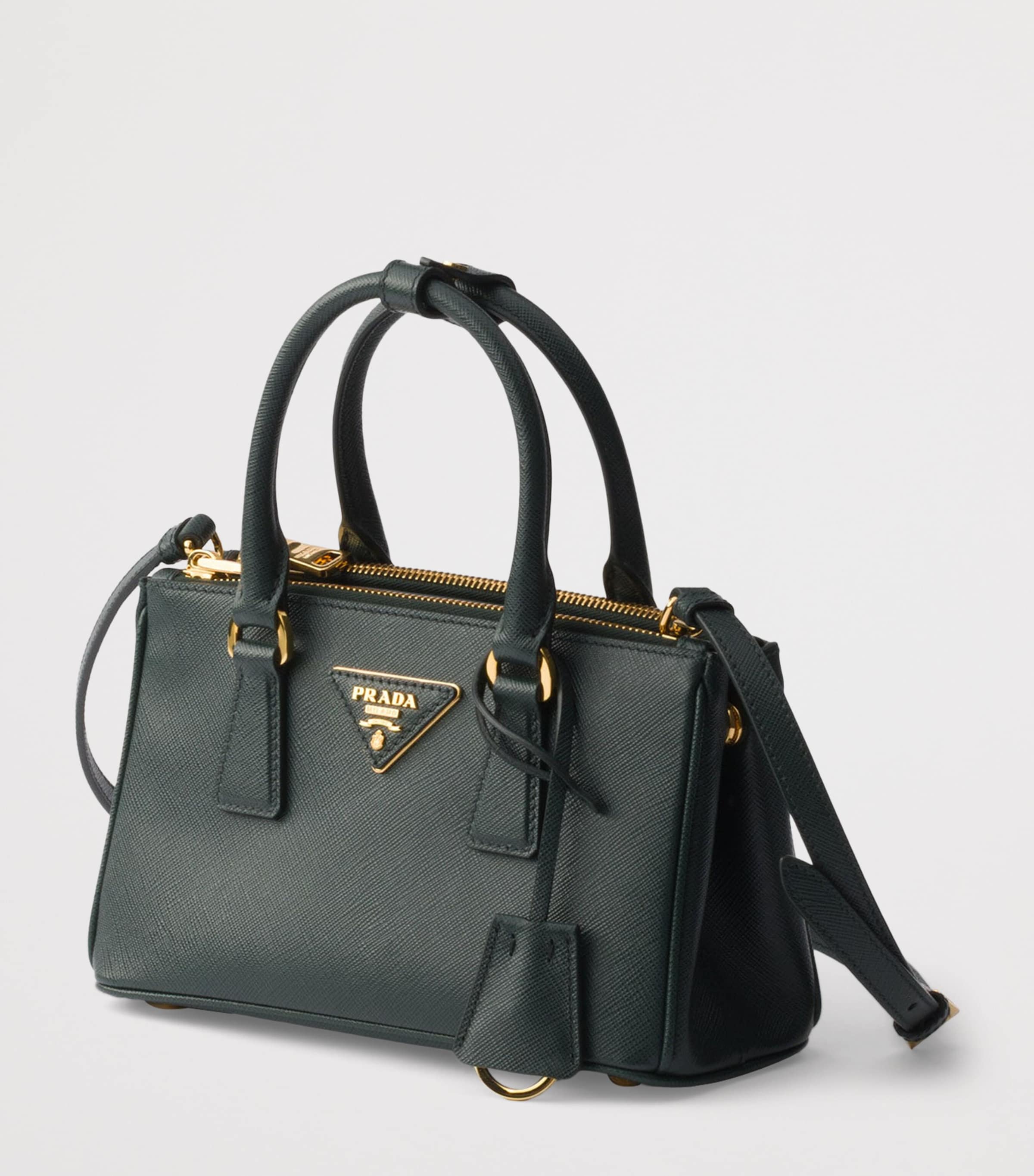 Prada Mini Saffiano Leather Galleria Top-Handle Bag Green Image 2