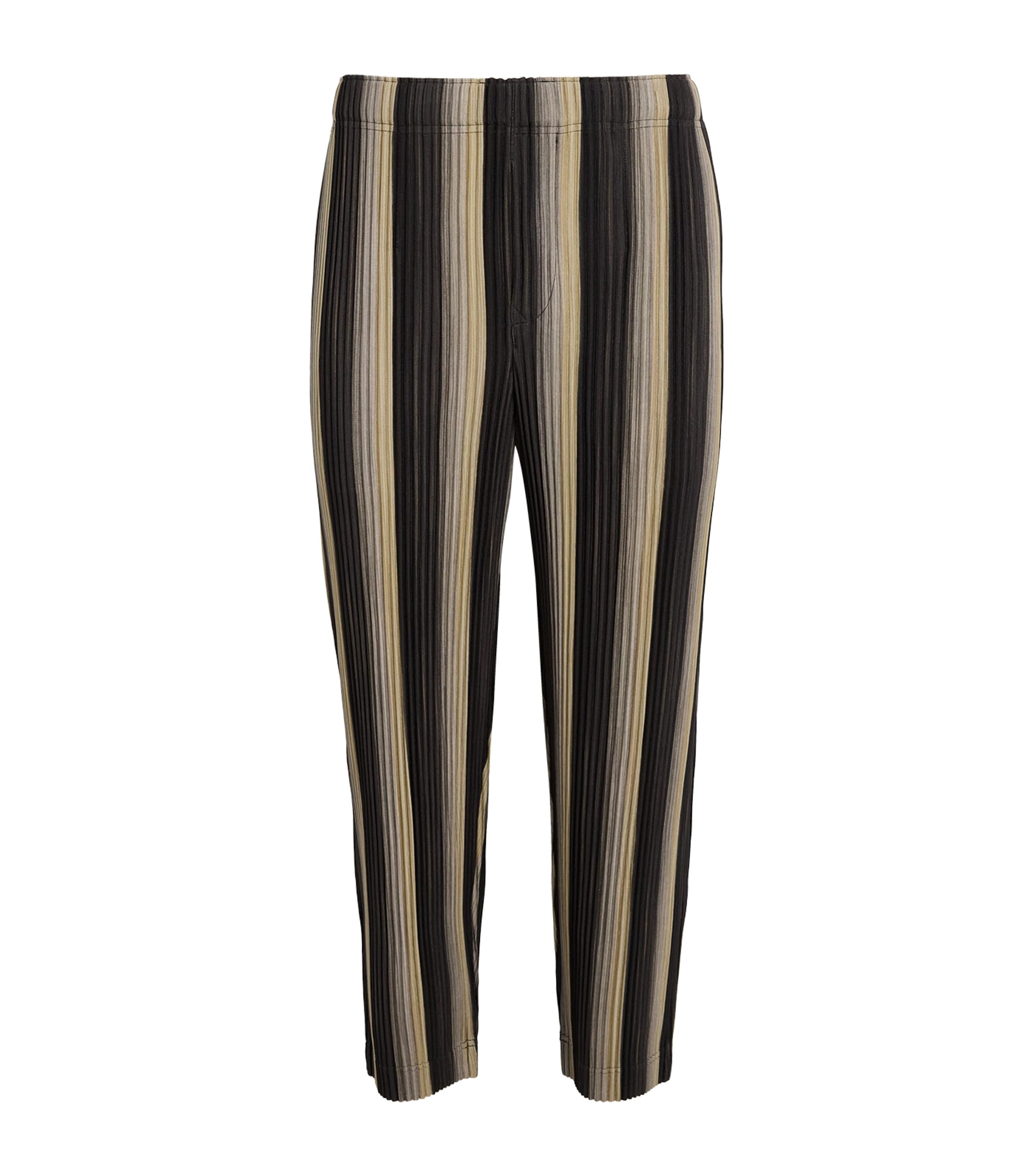 ISSEY MIYAKE STRIPED PLEATED TROUSERS