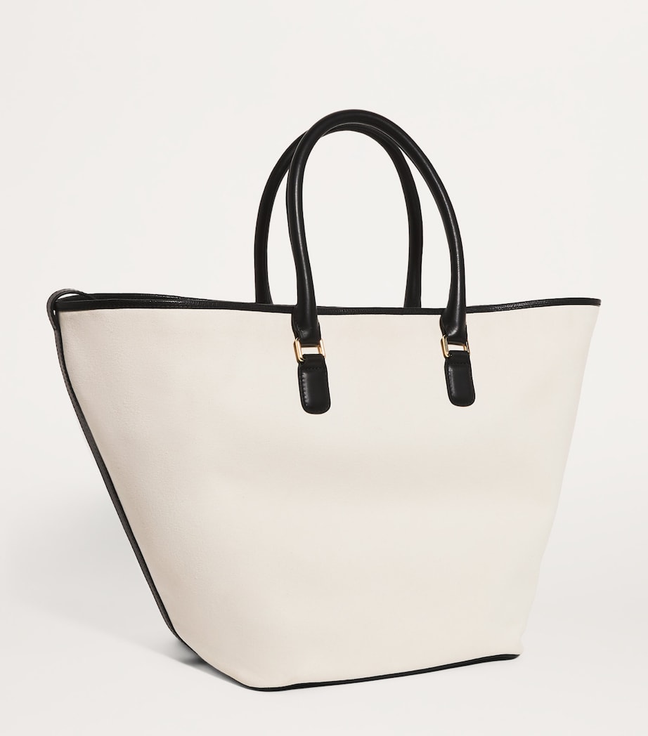 Large Canvas Slouchy Tote Bag CREAM Image 3