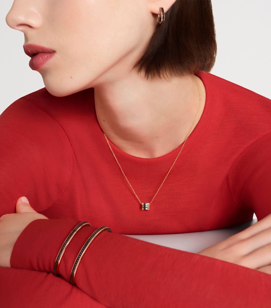 Rose Gold and Brown PVD Quatre Classique Hoop Earrings YELLOW GOLD Image 2