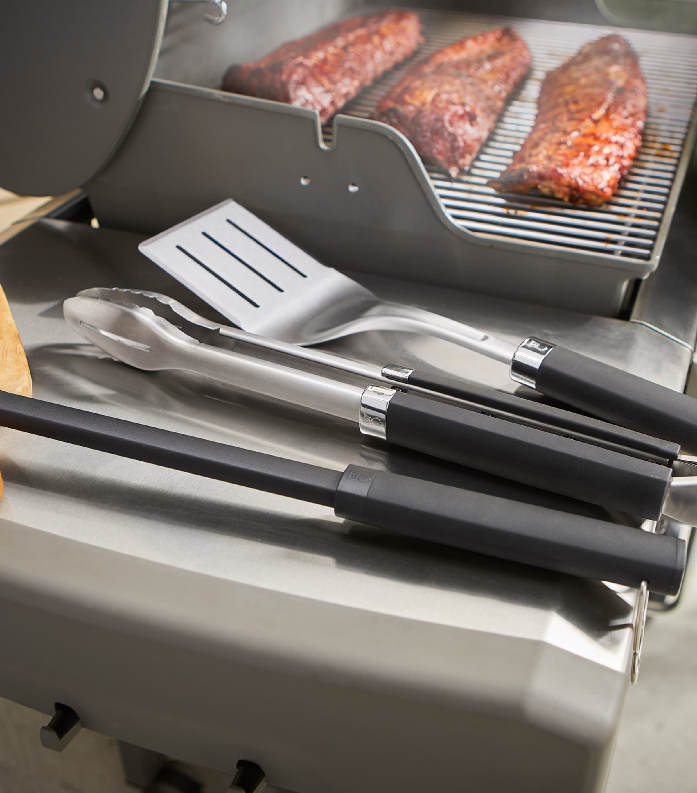 Set of 3 Precision Grill Tools BLACK/SILVER Image 2