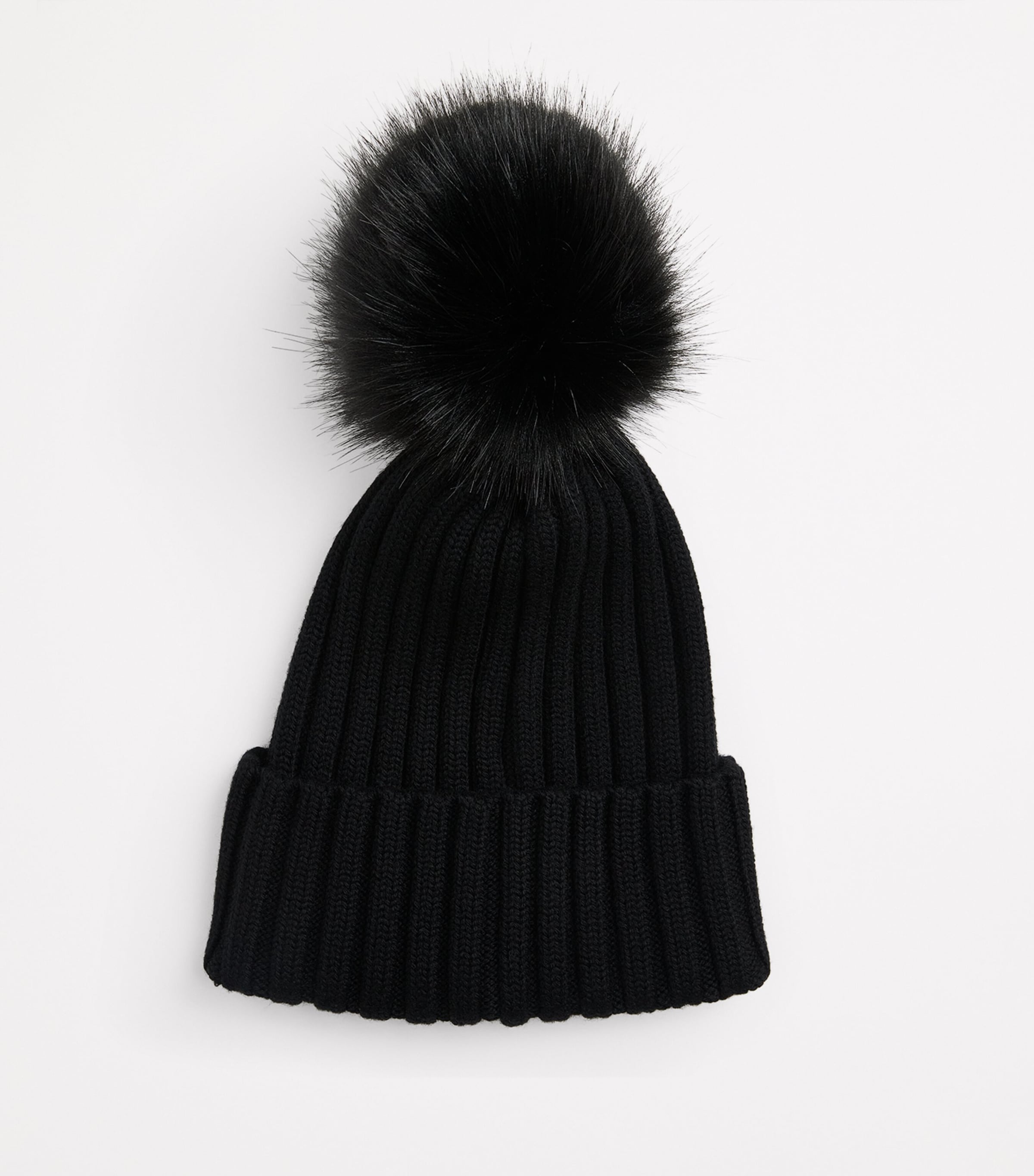Virgin Wool Pom-Pom Beanie 999 Image 2