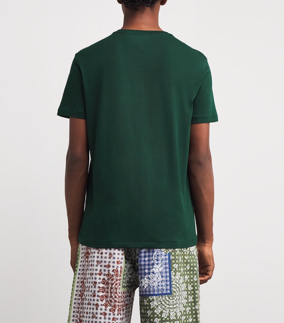 Cotton Crest Print T-Shirt GREEN Image 4