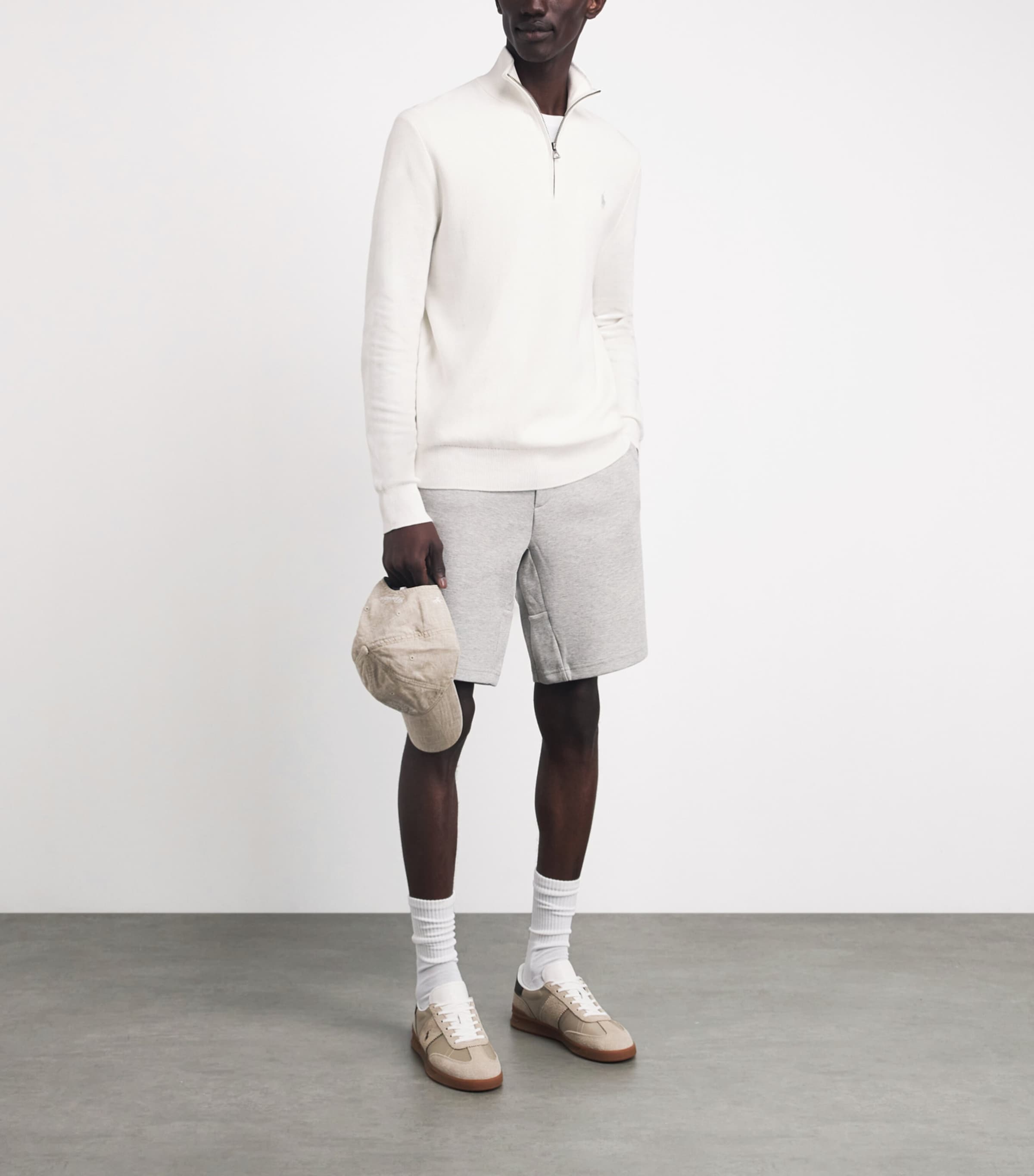 トップス 00s polo by ralph lauren swag flexwitme Polo Ralph Lauren White Cotton Mesh Quarter-Zip Sweatshirt