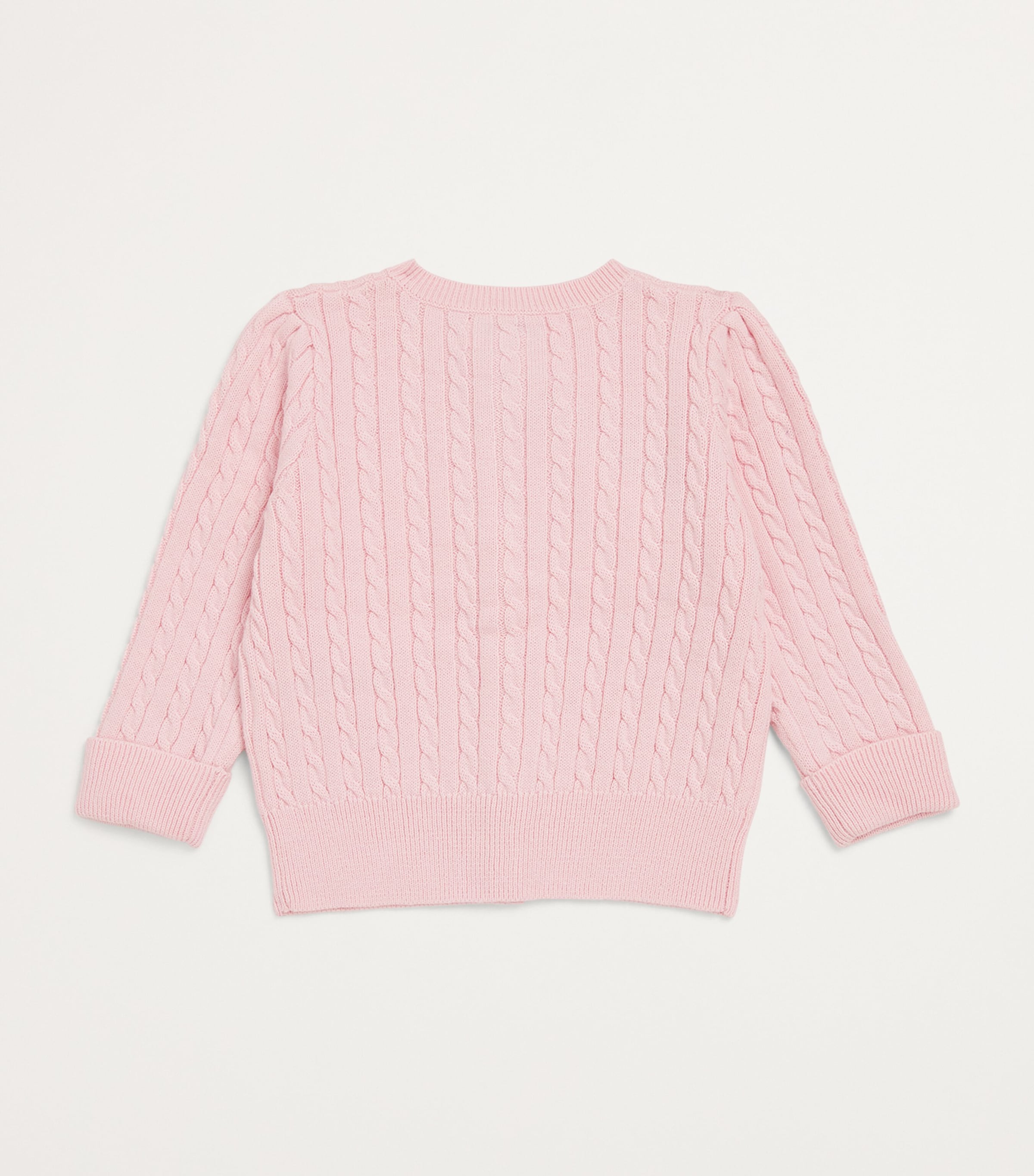 Cotton Cable-Knit Cardigan (3-24 Months) HINT OF PINK Image 2