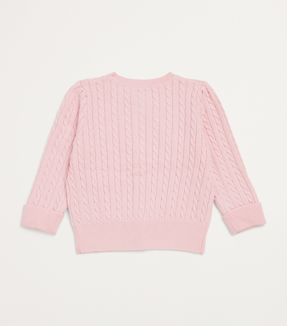 Cotton Cable-Knit Cardigan (3-24 Months) HINT OF PINK Image 2