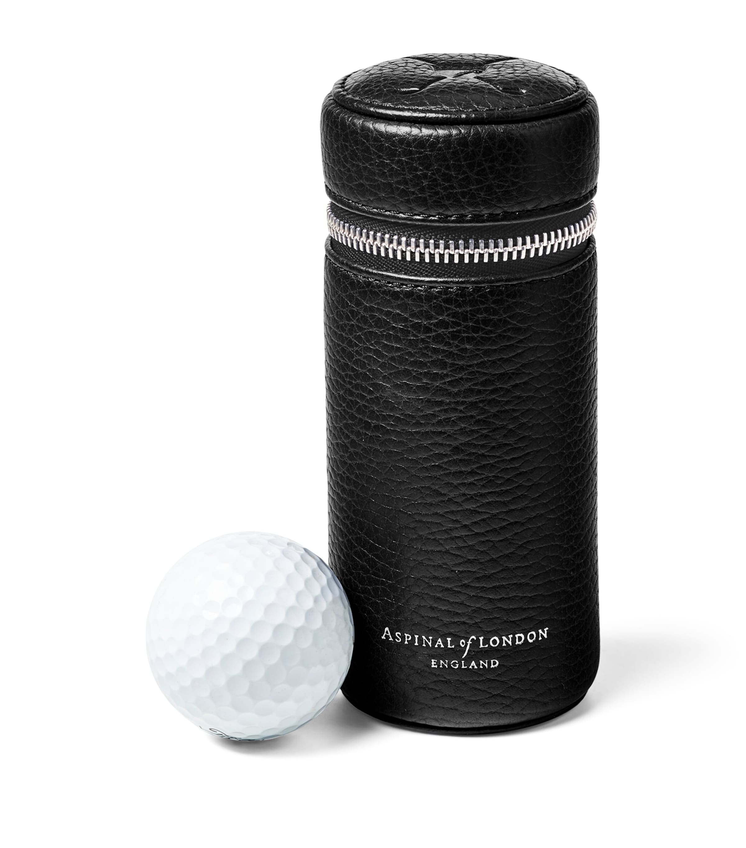 Aspinal Of London Leather Golf Ball Holder Black