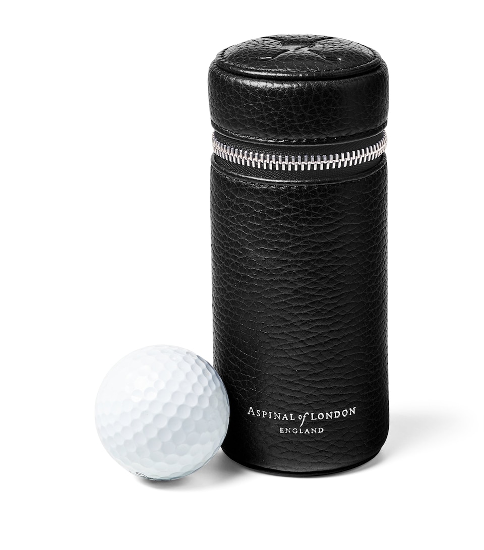 Aspinal Of London Leather Golf Ball Holder Black