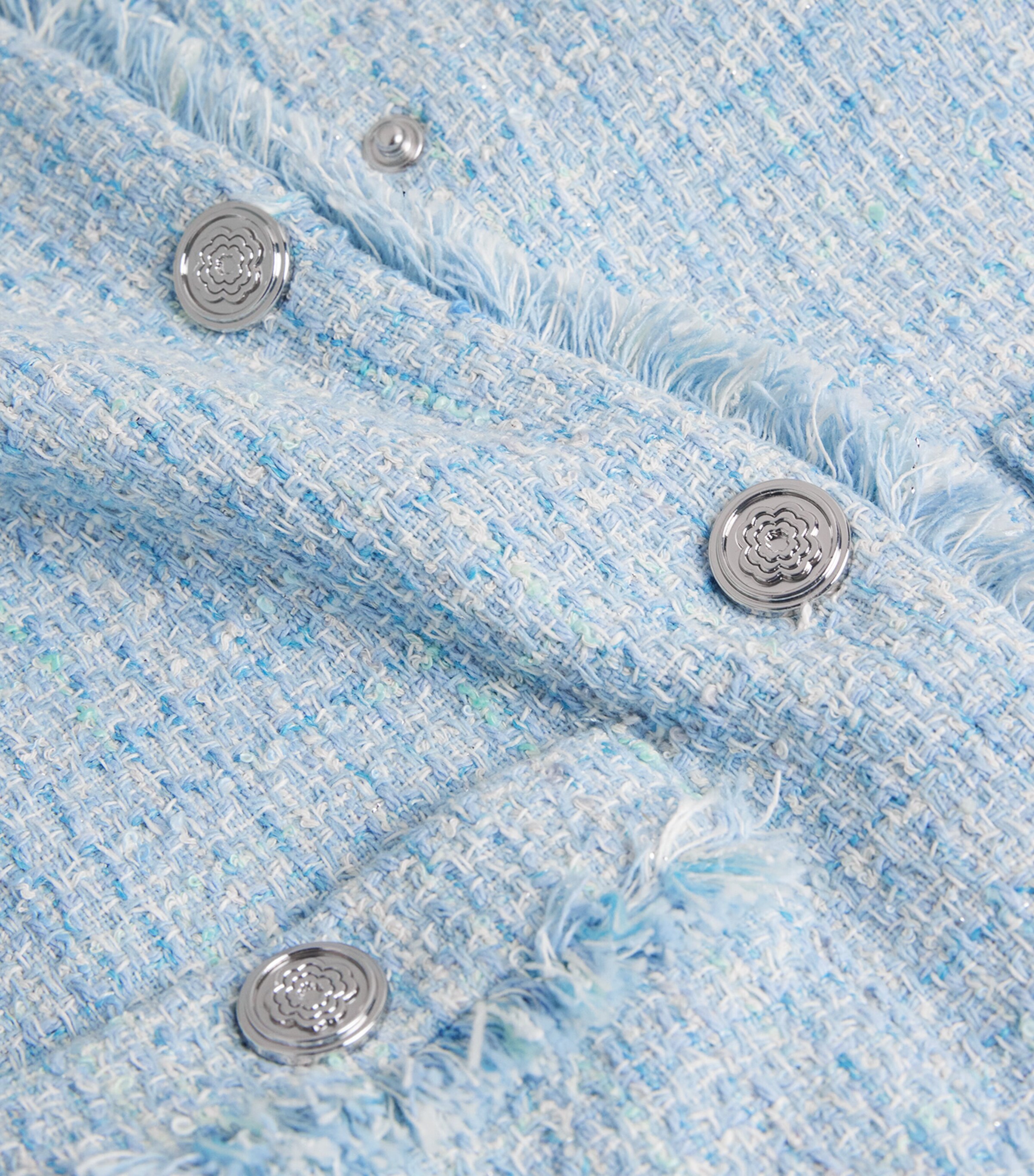 Tweed Cropped Jacket BLUE SKY Image 5