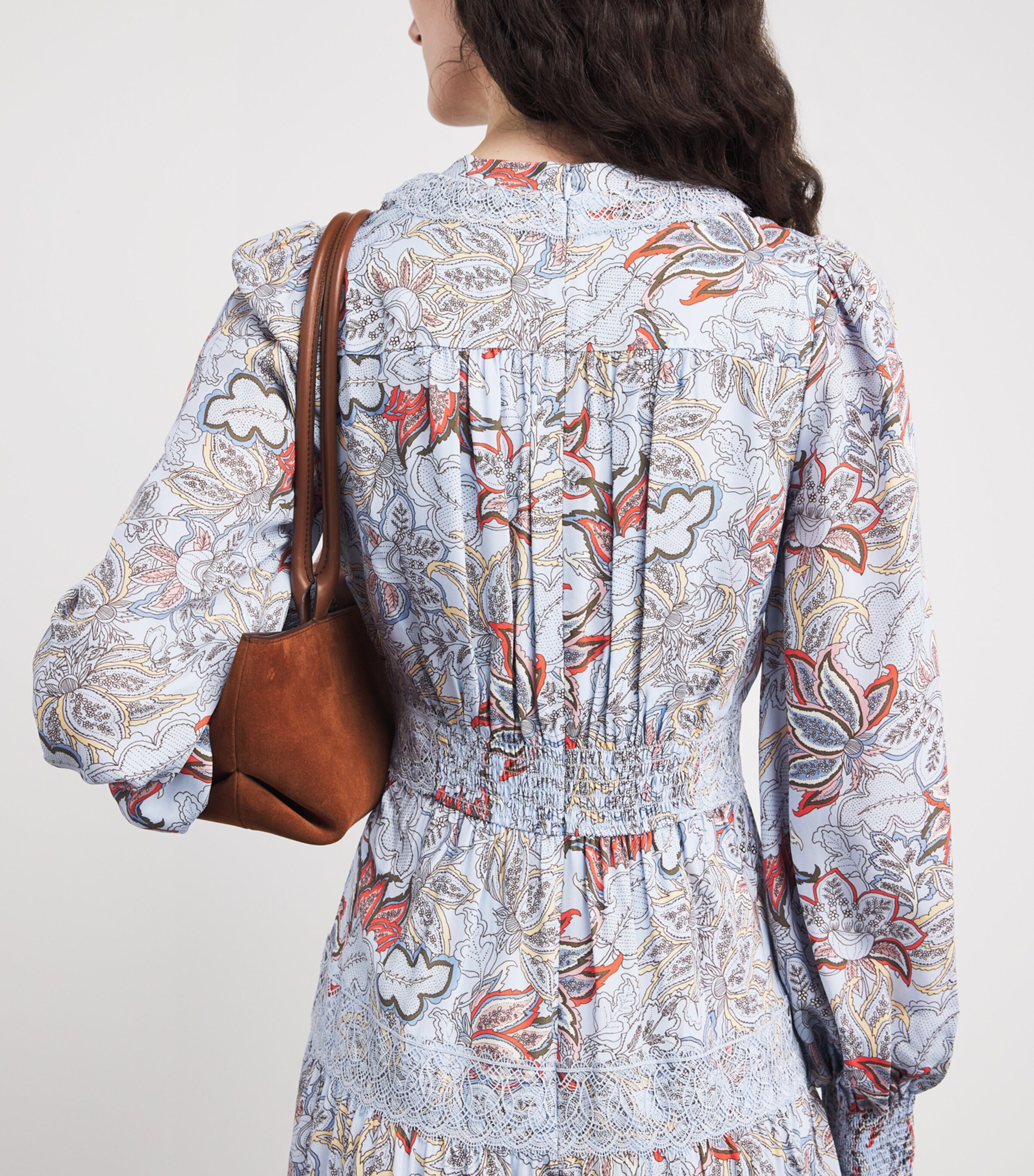 ME+EM Womens Silk Paisley Maxi Dress Blue/multi Image 5