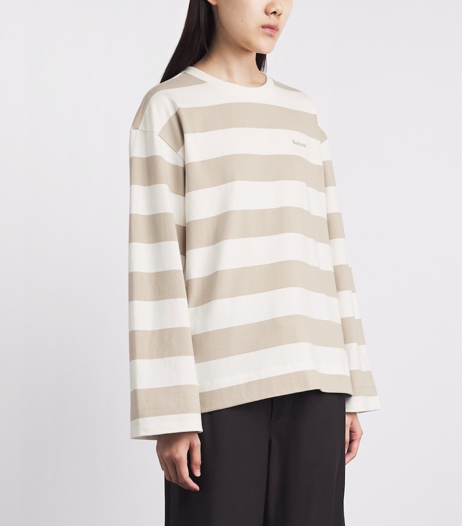 Barbour Womens Cotton Long-Sleeve Cartmel T-Shirt Cloud/ligh Image 4