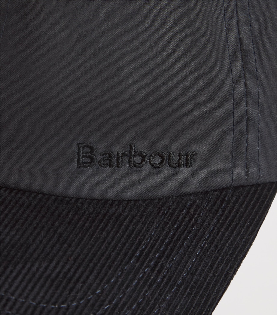 Barbour Cotton Ashby Baseball Cap Navy Image 3
