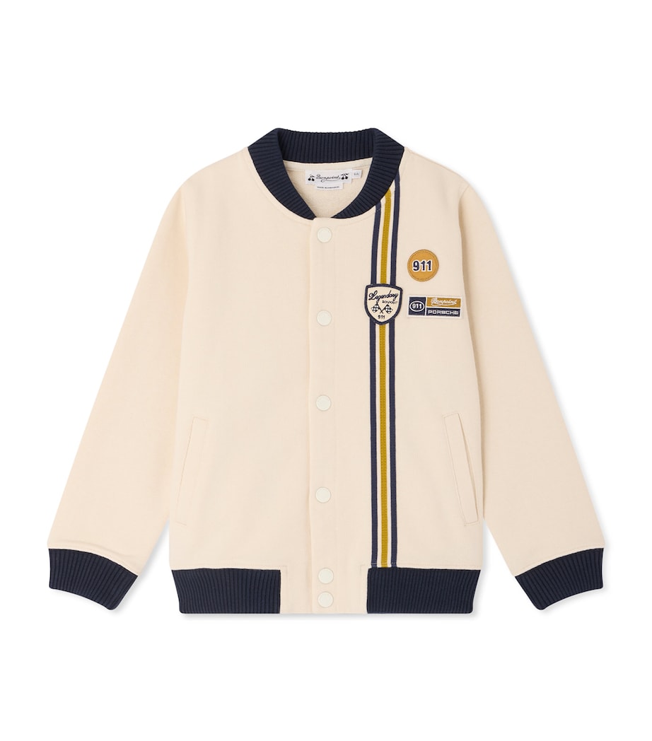 Bonpoint x Porsche Cotton Varsity Jacket (10-14 Years) Upb Ivoire Image 1