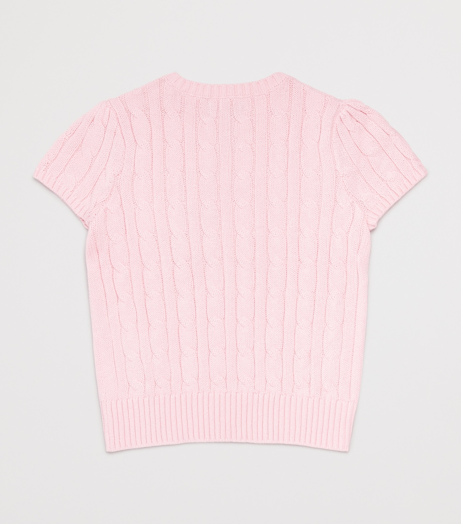 Cotton Cable-Knit Top (2-6 Years) PINK Image 2