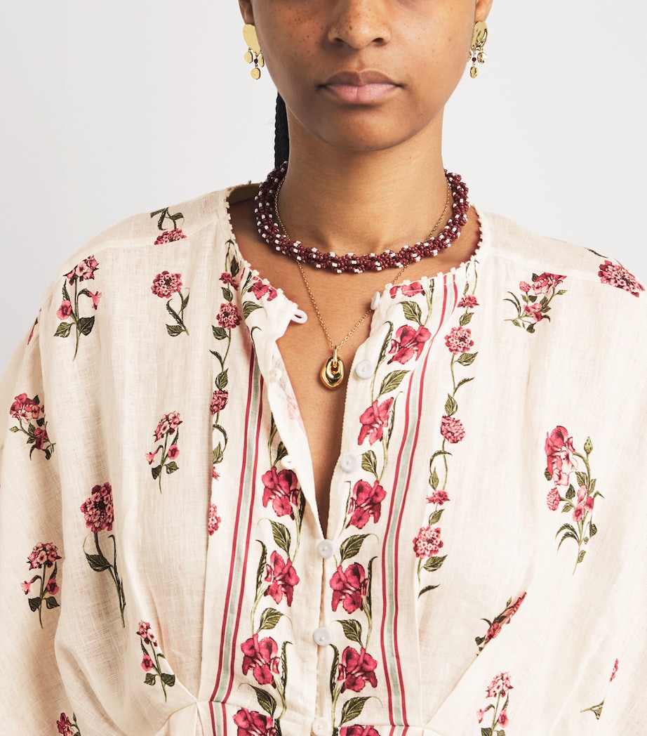 Linen Floral Maxi Kaftan MULTICOLOR Image 6