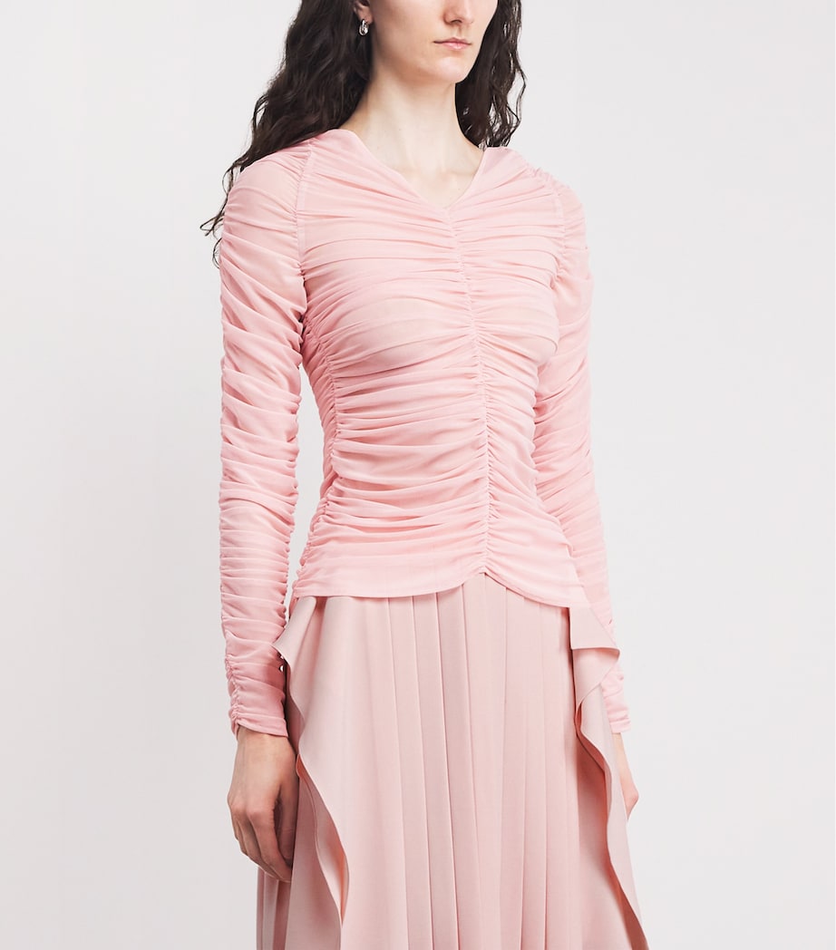 Ruched Long-Sleeve Top PINK Image 3