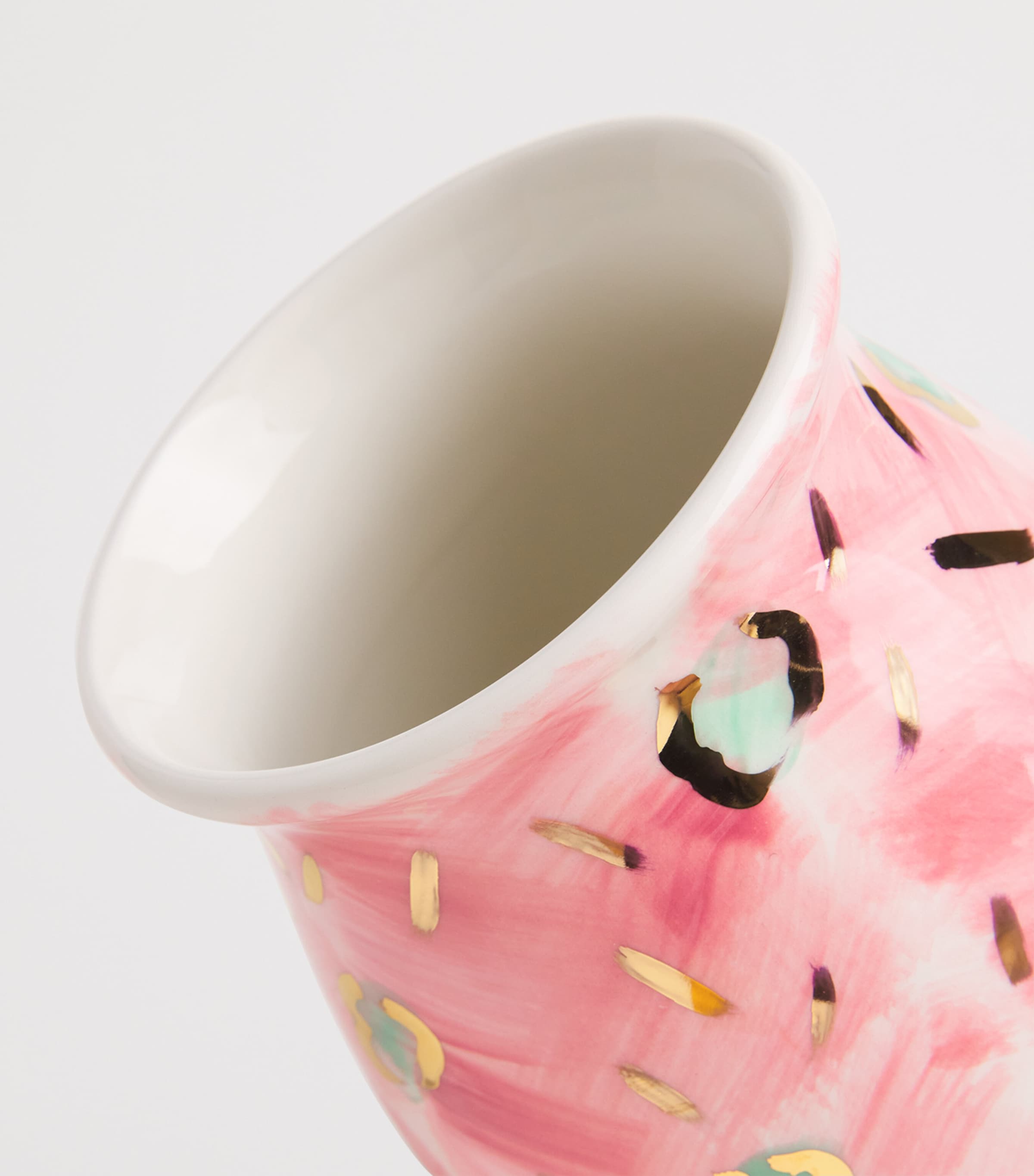 Jayne Redmond Hand-Painted Floral Vase (17cm) White Image 3
