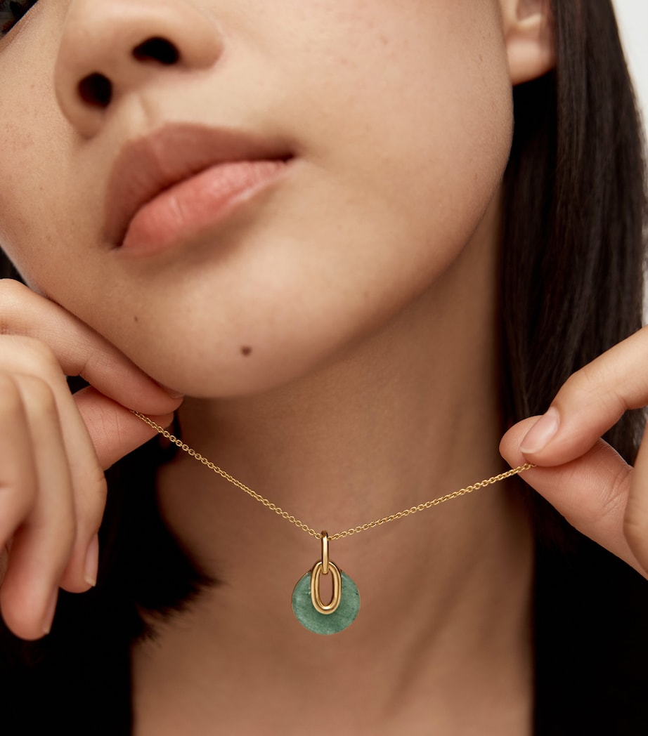 Monica Vinader x Kate Young Gold Vermeil and Green Aventurine Pendant Gold Vermeil Image 2