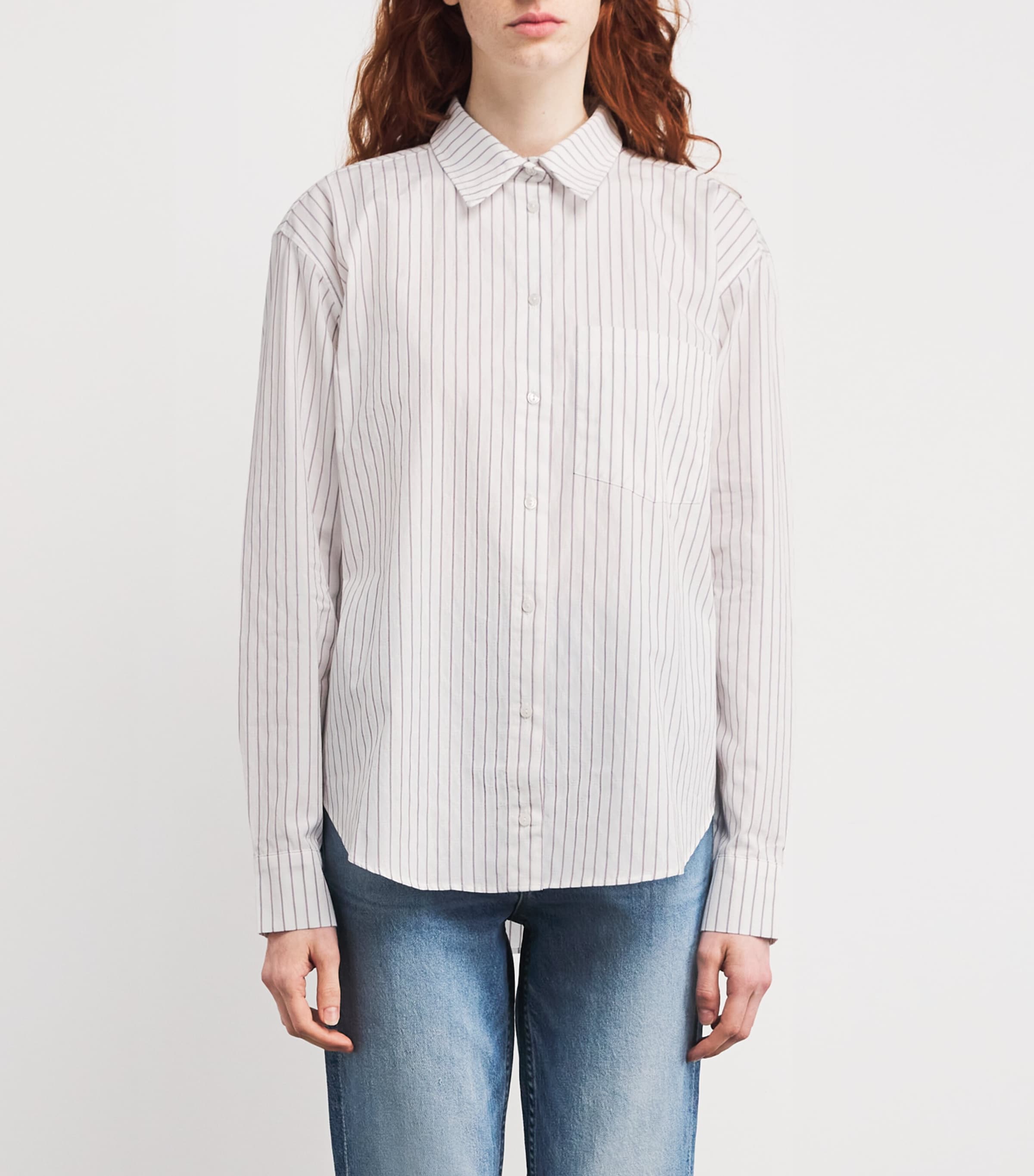 Tシャツ・カットソー ANINE BING SS25 BRAXTON SHIRT (A0710842MTL41 WHITE BORD) ANINE BING Cotton Braxton Shirt | Harrods UK