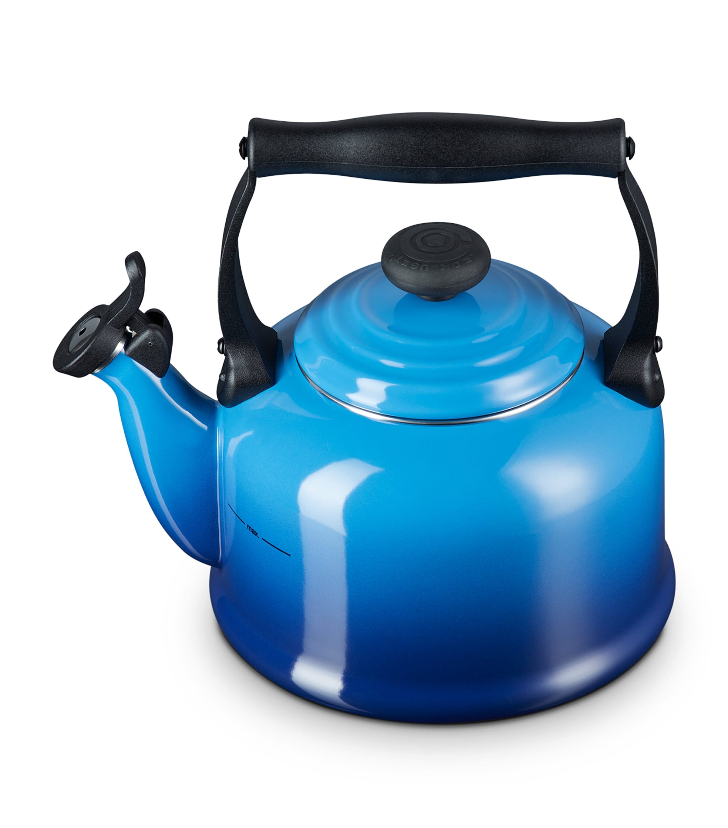 Le Creuset Enamel Traditional Kettle Azure Blue Image 4