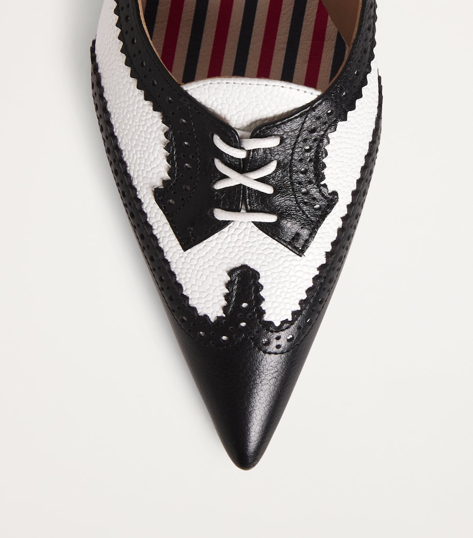 Leather Wingtip Pumps 55 BLK/WHT Image 5