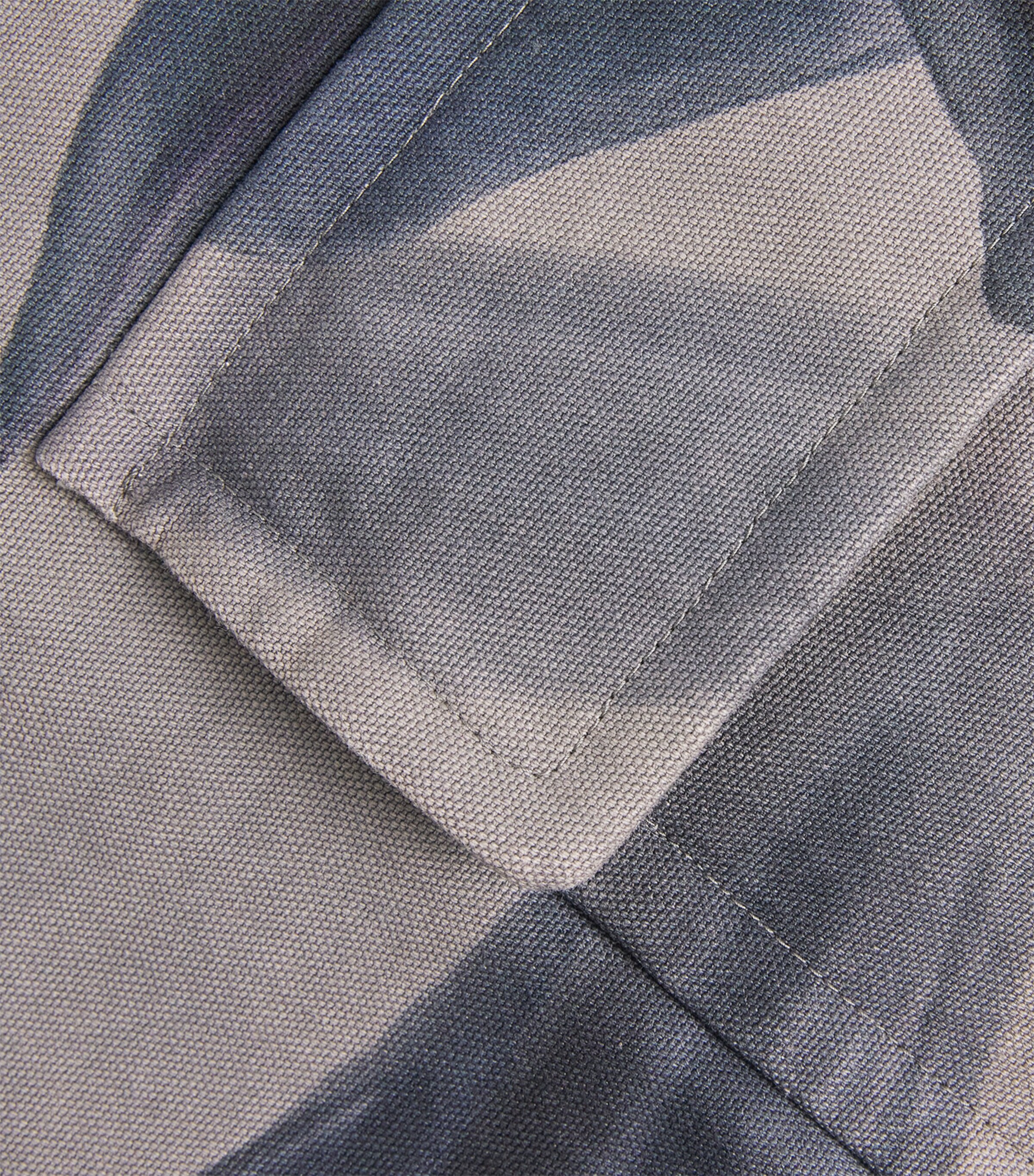 Cotton Floral Print Overcoat GREY Image 5