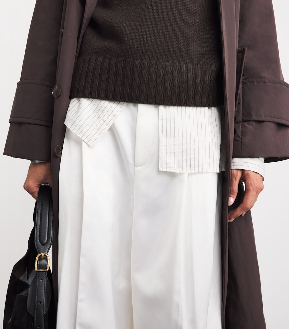 Wide-Leg Tailored Trousers CREAM Image 6